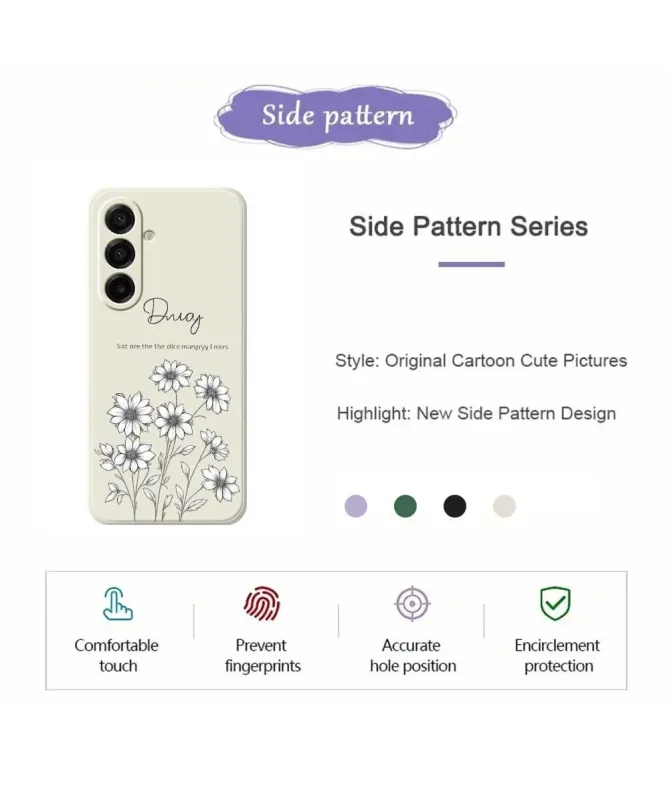 Coque Samsung Galaxy A17 5G Croquis de Fleurs Sauvages