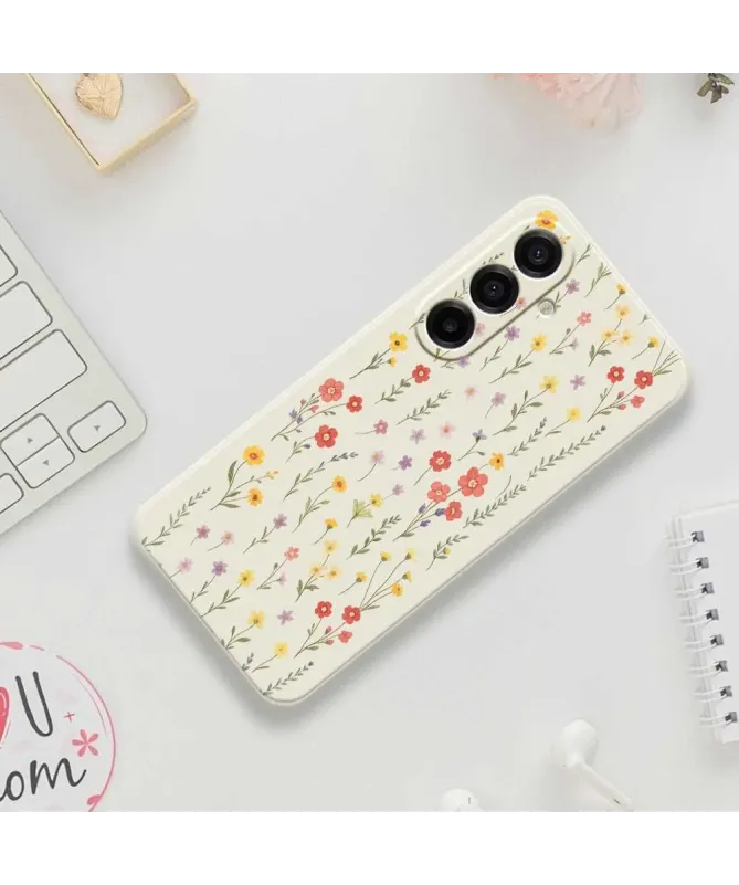 Coque Samsung Galaxy A17 5G Fleurs des Champs Beige Clair - photo 6