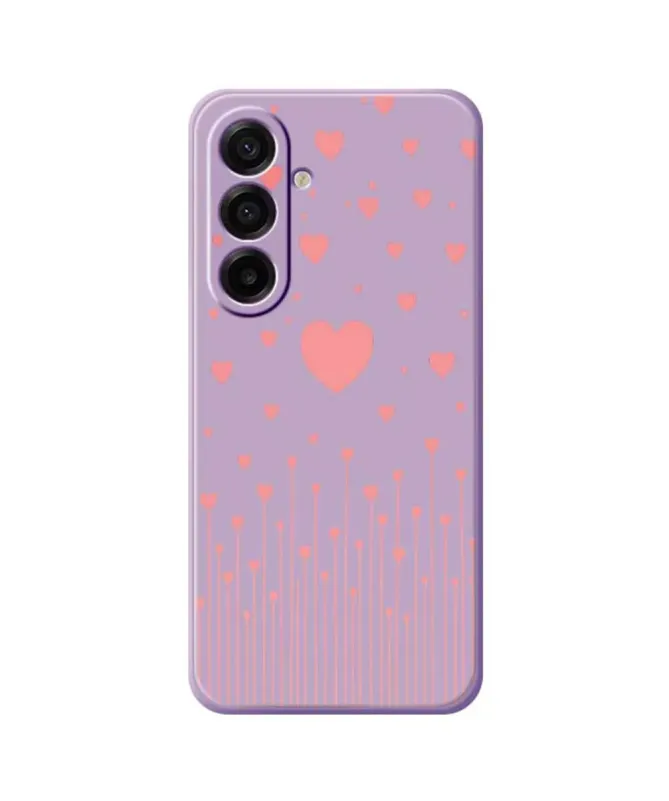 Coque Samsung Galaxy A17 5G Cœurs Roses et Bords Droits