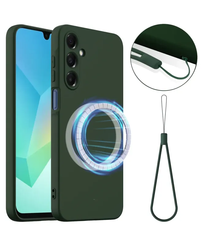 Coque Samsung Galaxy A17 5G Silicone Liquide MagSafe, Lanière
