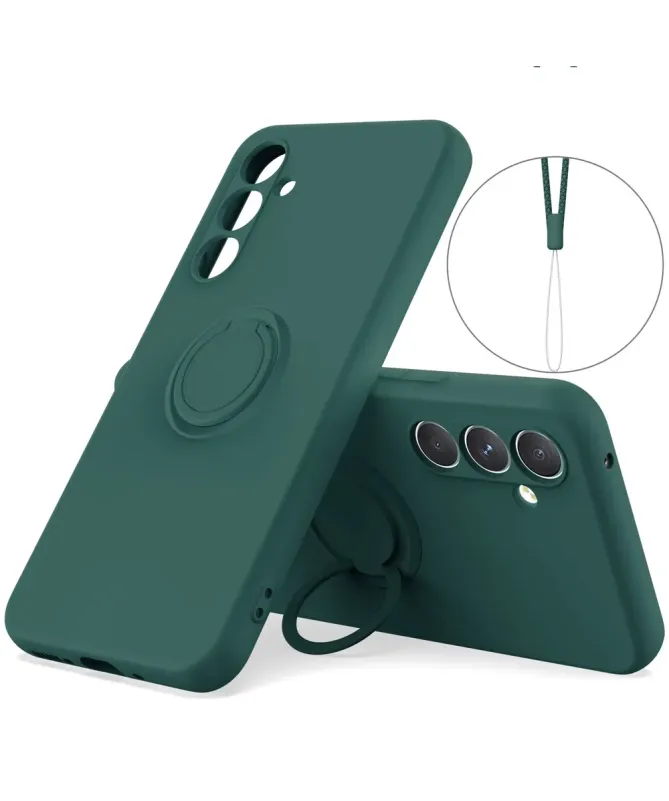 Coque Samsung Galaxy A17 5G silicone liquide avec anneau