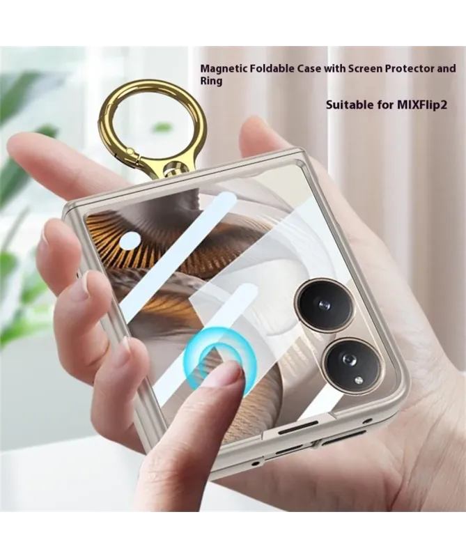 Coque Xiaomi Mix Flip 2 Anneau Support et Charnière Magnétique