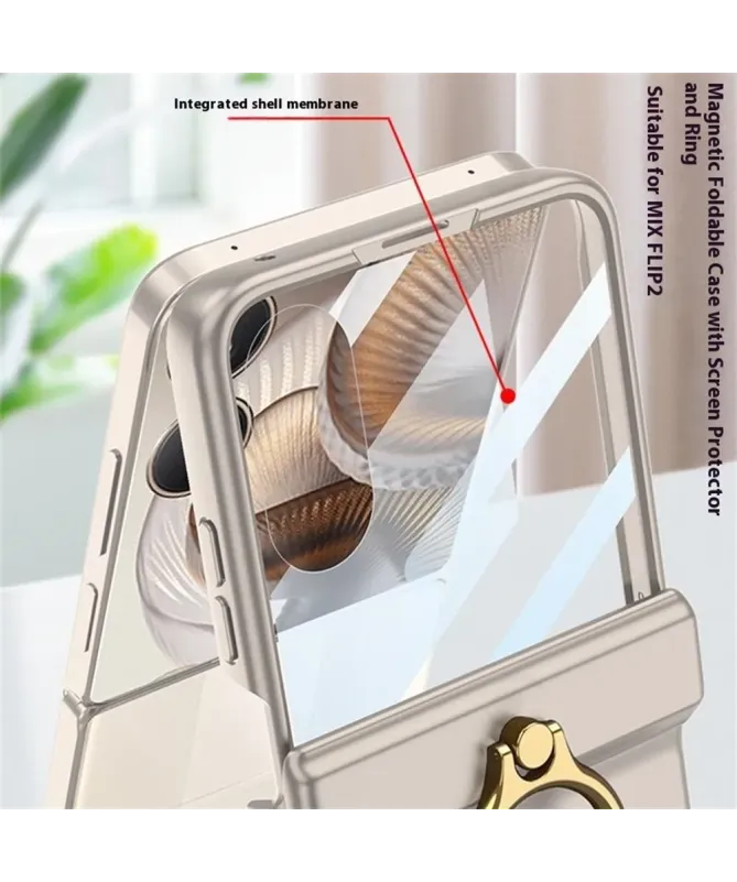 Coque Xiaomi Mix Flip 2 Anneau Support et Charnière Magnétique