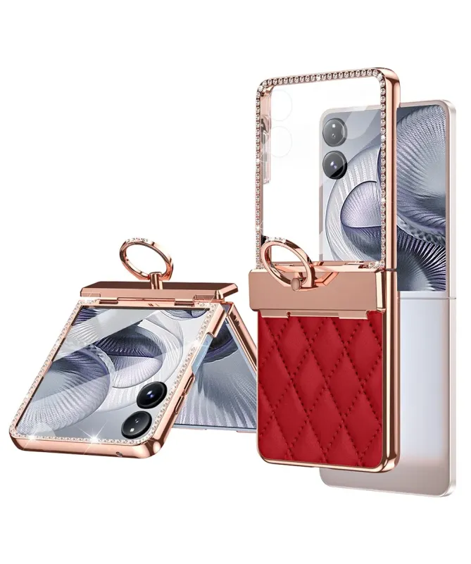 Coque Xiaomi Mix Flip 2 Matelassé et Strass avec Anneau