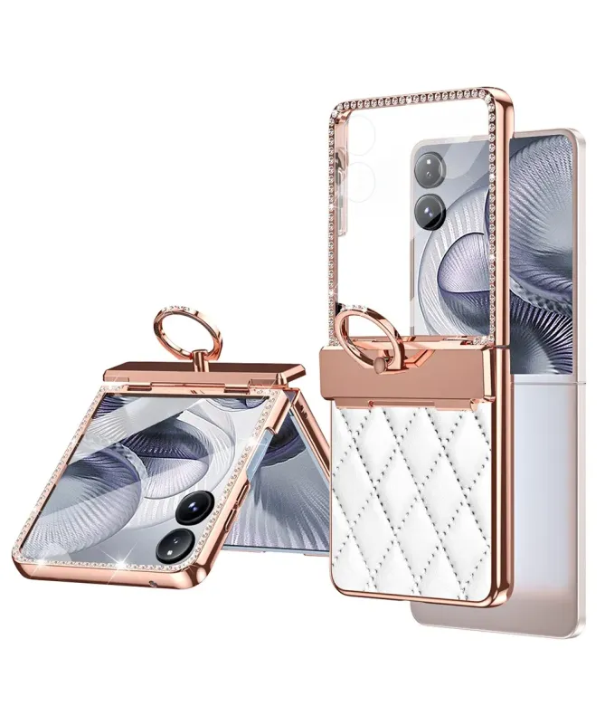 Coque Xiaomi Mix Flip 2 Matelassé et Strass avec Anneau