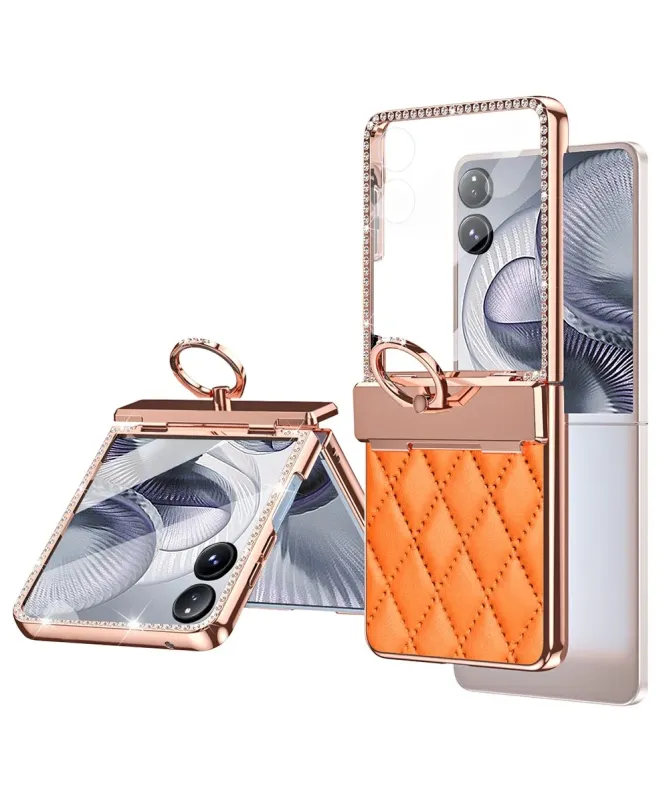 Coque Xiaomi Mix Flip 2 Matelassé et Strass avec Anneau
