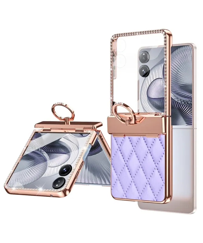 Coque Xiaomi Mix Flip 2 Matelassé et Strass avec Anneau