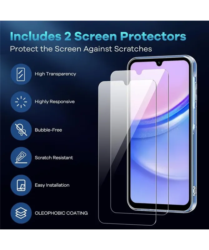 Pack Coque Transparente et 2 Verres Trempés Samsung A17 5G