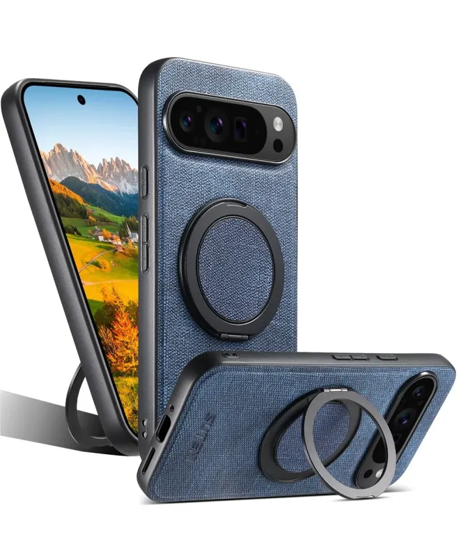 Coque Google Pixel 10 Pro XL Texture Jeans avec Anneau Magnétique