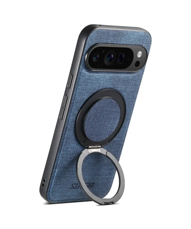 Coque Google Pixel 10 Pro XL Texture Jeans avec Anneau Magnétique