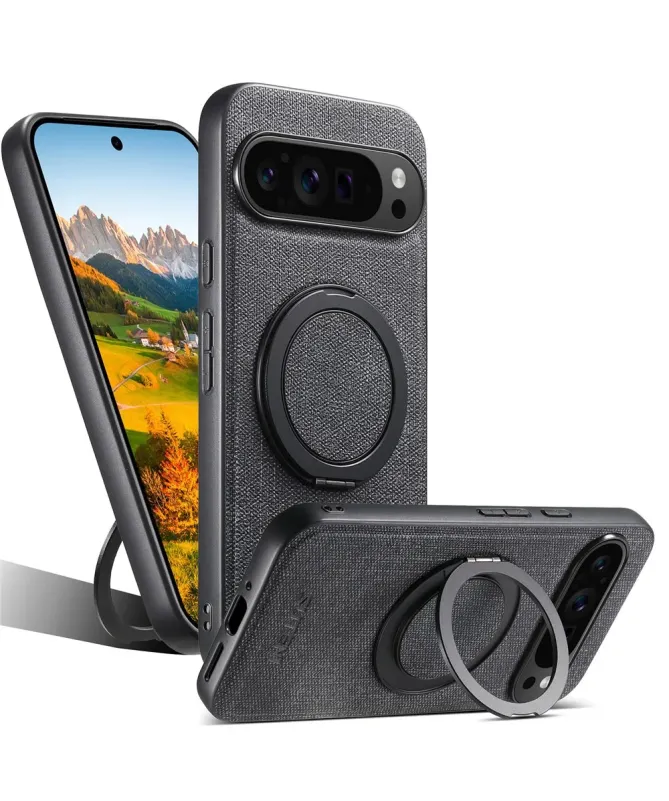 Coque Google Pixel 10 Pro XL Texture Jeans avec Anneau Magnétique