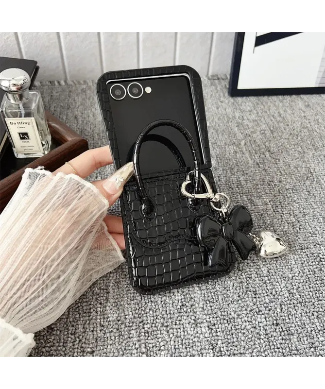 Coque Samsung Galaxy Z Flip 7 Sac à Main Croco | CHIC