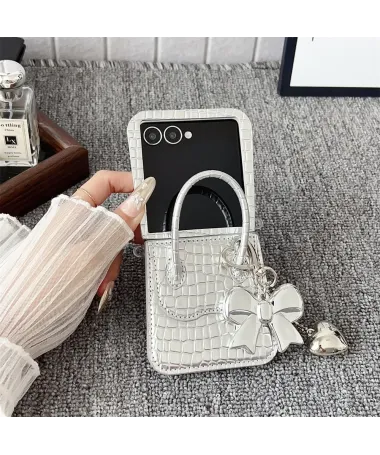 Coque Samsung Galaxy Z Flip 7 Sac à Main Croco | CHIC