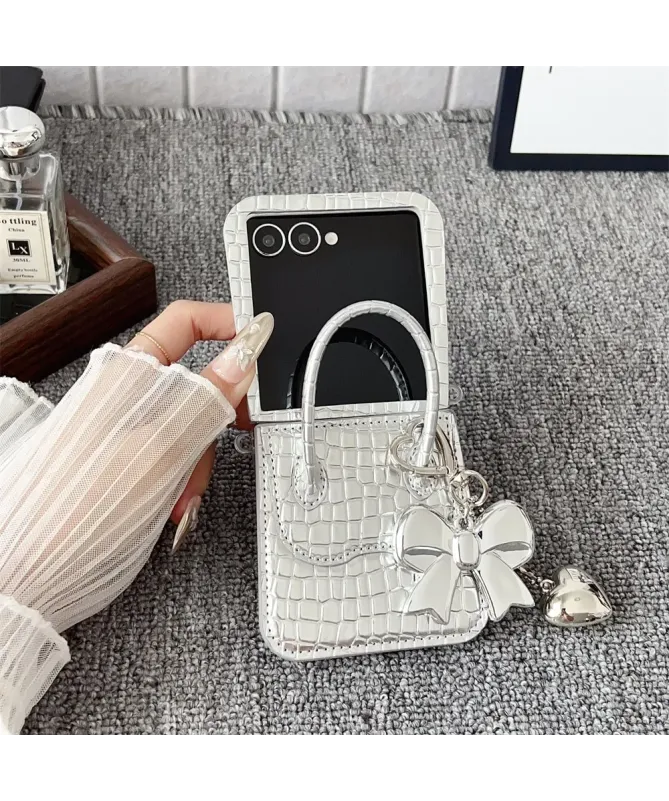 Coque Samsung Galaxy Z Flip 7 Sac à Main Croco | CHIC