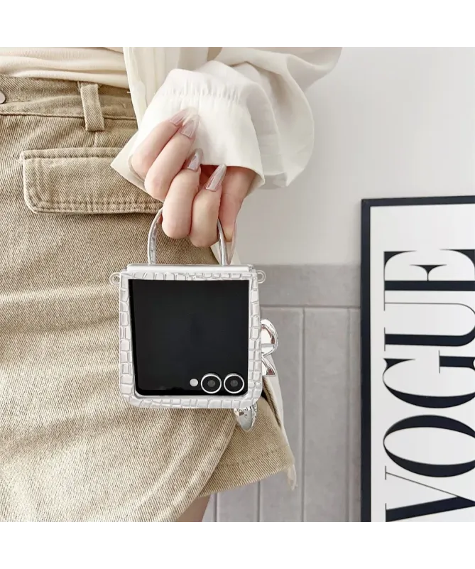 Coque Samsung Galaxy Z Flip 7 Sac à Main Croco | CHIC