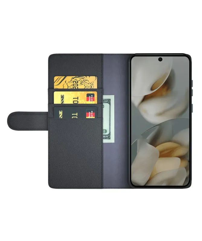 Étui Google Pixel 10 Pro XL portefeuille en cuir premium