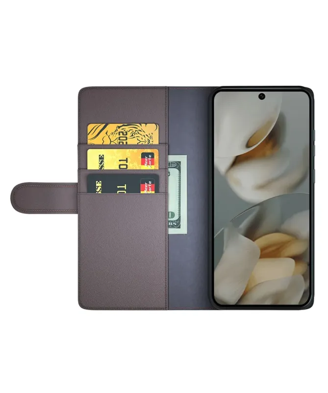 Étui Google Pixel 10 Pro XL portefeuille en cuir premium