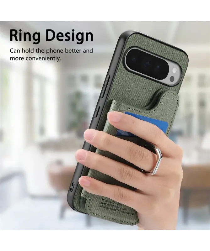 Coque Google Pixel 10 Pro XL avec Portefeuille et Anneau Anti-RFID