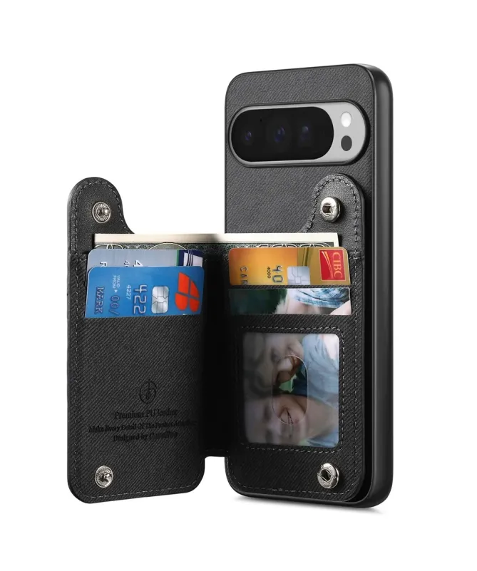 Coque Google Pixel 10 Pro XL avec Portefeuille et Anneau Anti-RFID