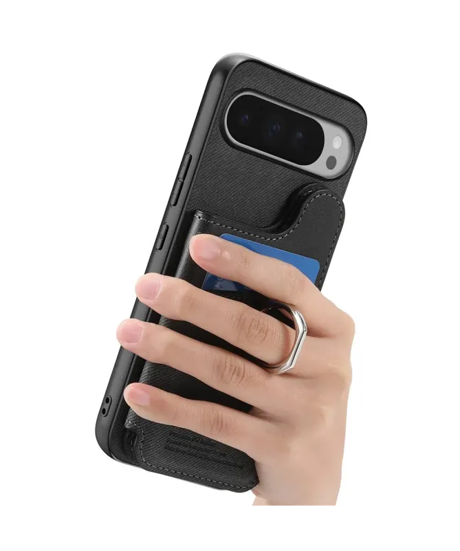Coque Google Pixel 10 Pro XL avec Portefeuille et Anneau Anti-RFID