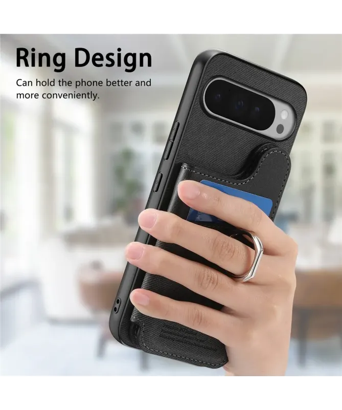 Coque Google Pixel 10 Pro XL avec Portefeuille et Anneau Anti-RFID