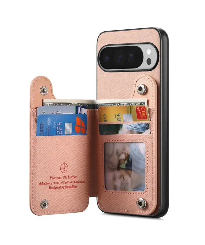 Coque Google Pixel 10 Pro XL avec Portefeuille et Anneau Anti-RFID
