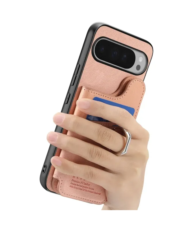 Coque Google Pixel 10 Pro XL avec Portefeuille et Anneau Anti-RFID