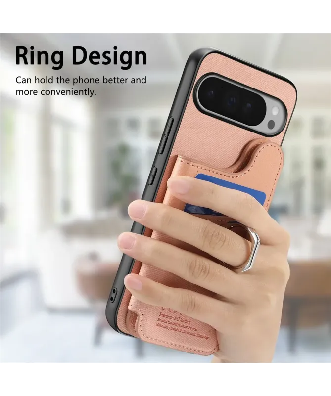 Coque Google Pixel 10 Pro XL avec Portefeuille et Anneau Anti-RFID