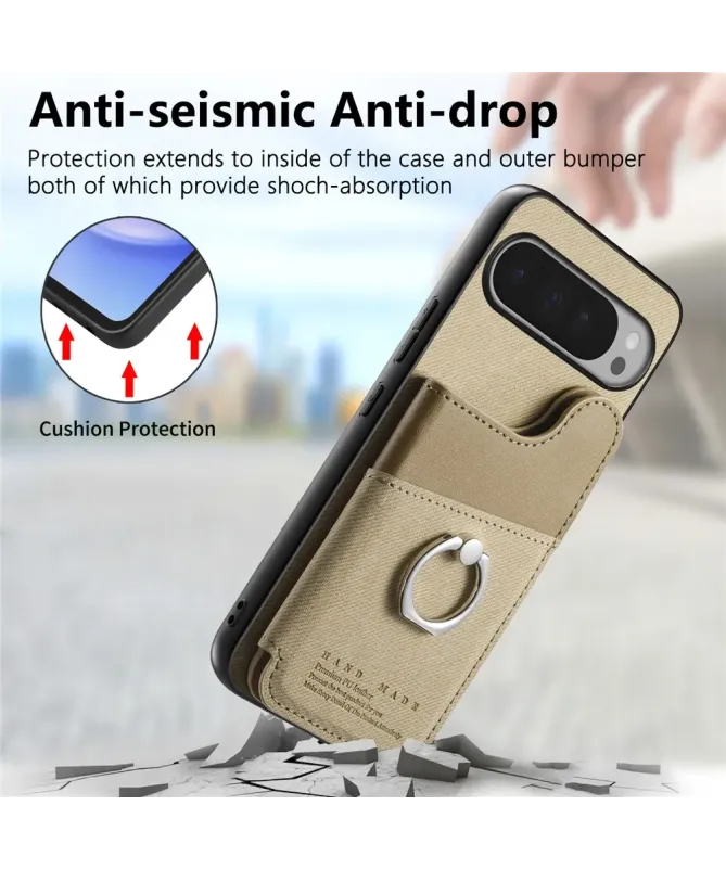 Coque Google Pixel 10 Pro XL avec Portefeuille et Anneau Anti-RFID