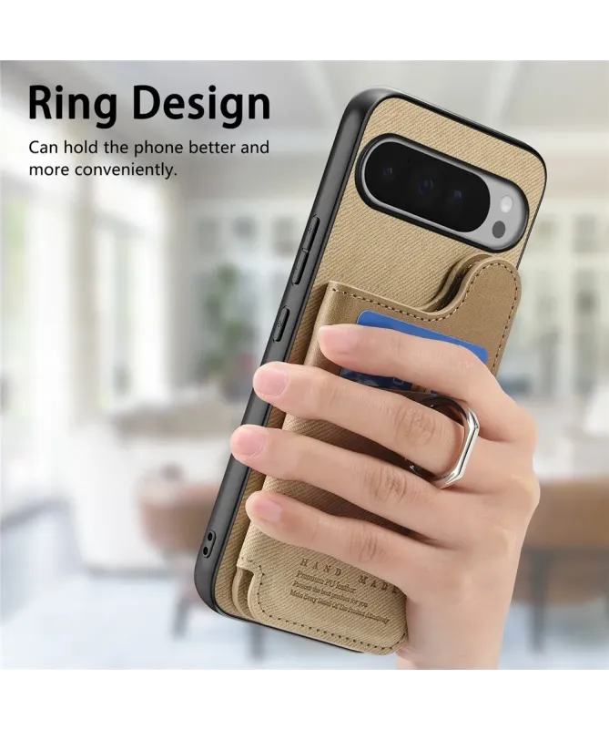 Coque Google Pixel 10 Pro XL avec Portefeuille et Anneau Anti-RFID