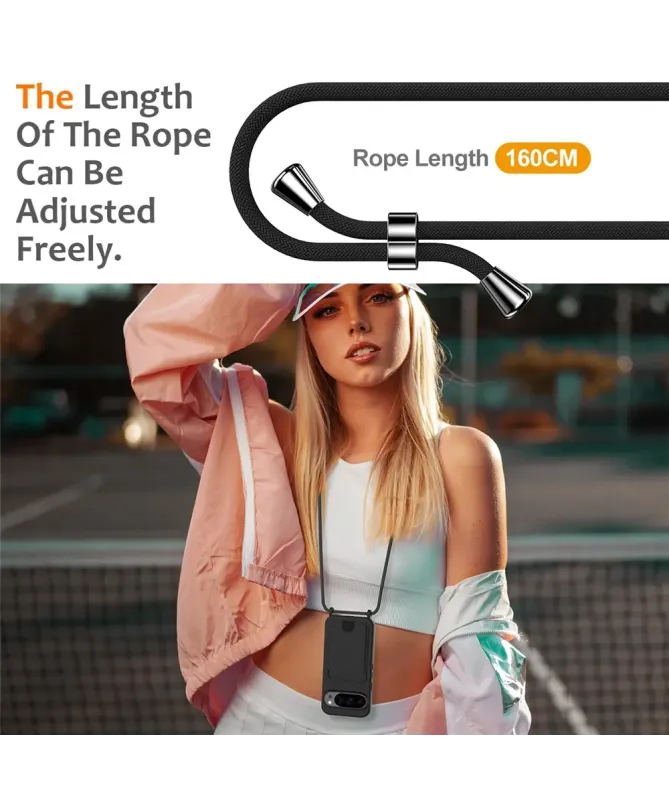 Coque Google Pixel 10 Pro XL Silicone Liquide à Cordon et Porte-carte