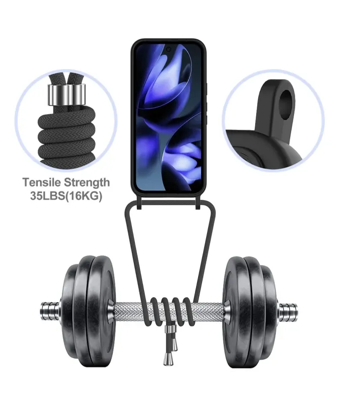 Coque Google Pixel 10 Pro XL Silicone Liquide à Cordon et Porte-carte