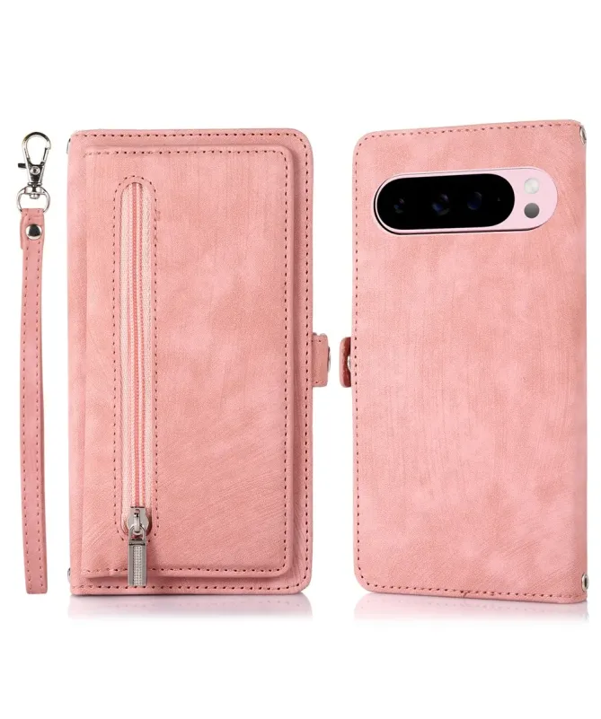 Housse Portefeuille Zippée Google Pixel 10 Pro XL avec Lanière