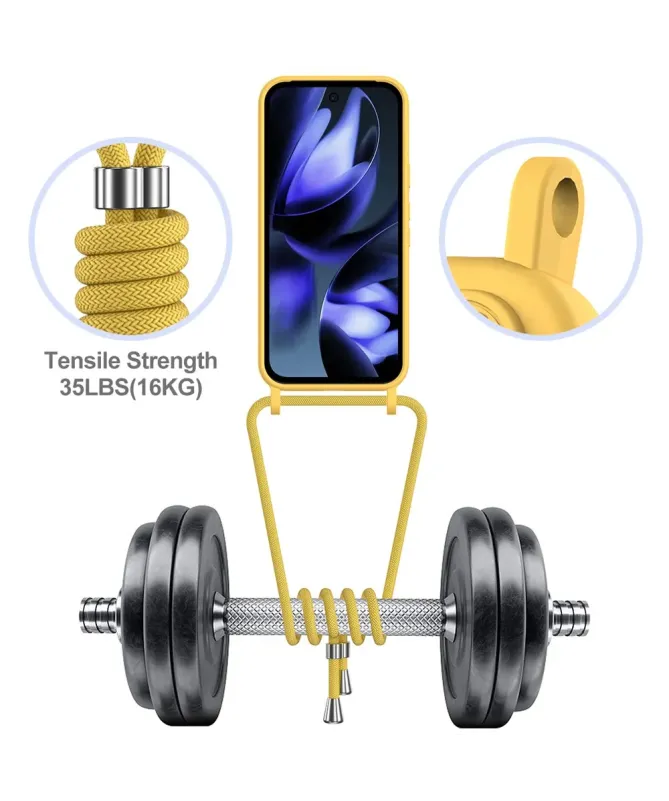 Coque Google Pixel 10 Pro XL Silicone Liquide à Cordon et Porte-carte