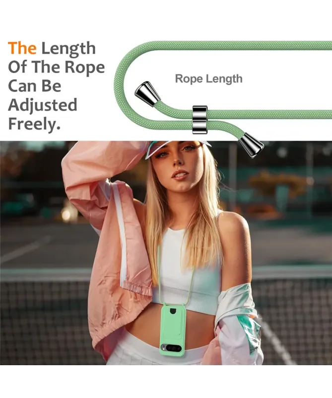 Coque Google Pixel 10 Pro XL Silicone Liquide à Cordon et Porte-carte