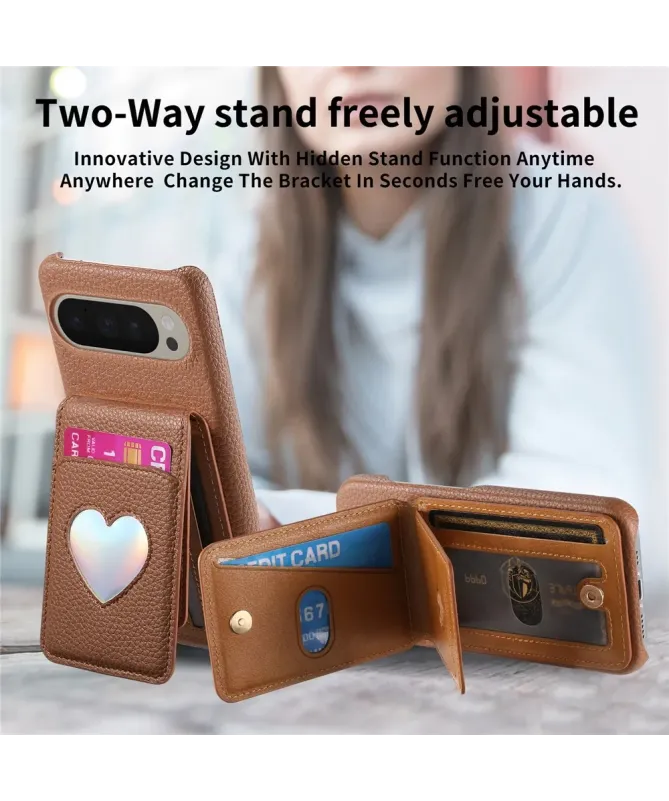 Coque Google Pixel 10 Pro XL / 9 Pro XL avec Portefeuille et Miroir