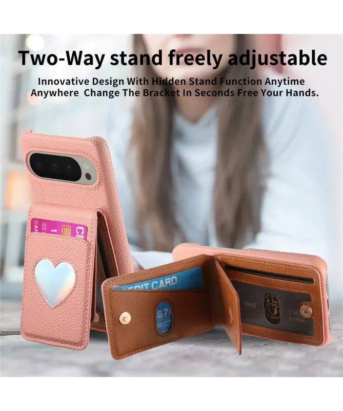 Coque Google Pixel 10 Pro XL / 9 Pro XL avec Portefeuille et Miroir