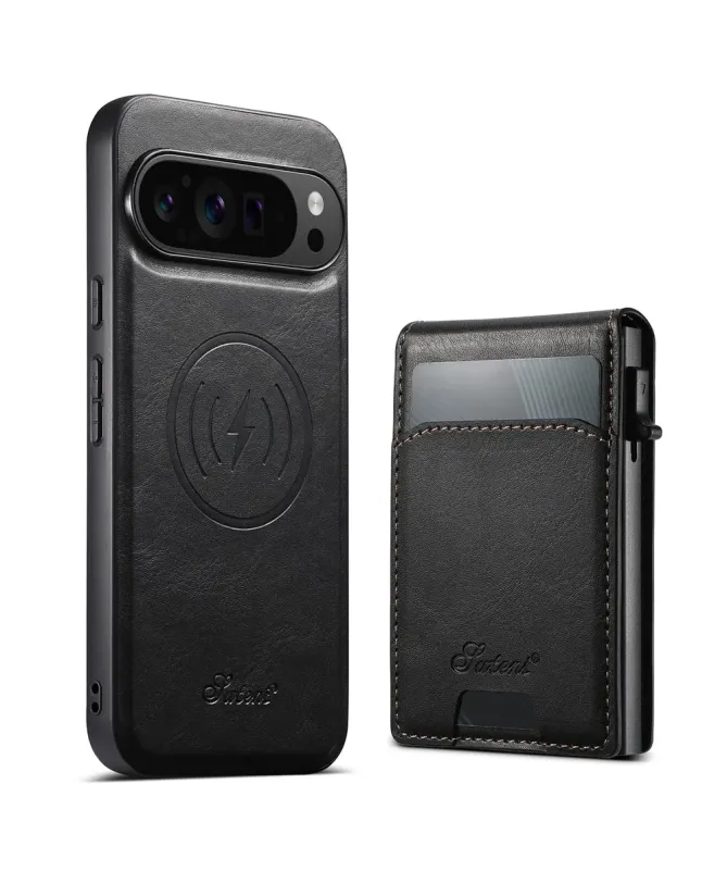 Coque Google Pixel 10 Pro XL Cuir Cireux et Portefeuille Pop-up