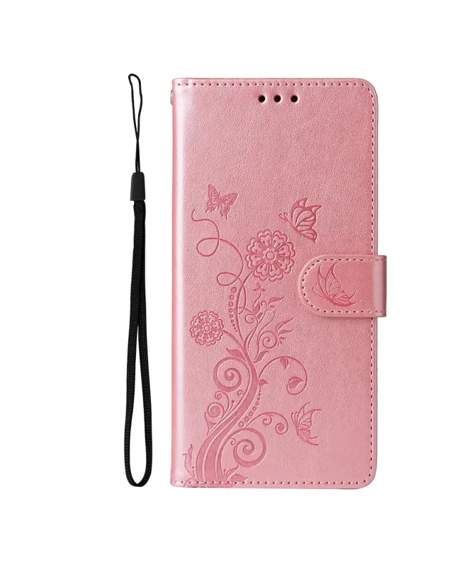 Housse Honor 400 Smart 5G / 4G Fleurs et Papillons en Relief