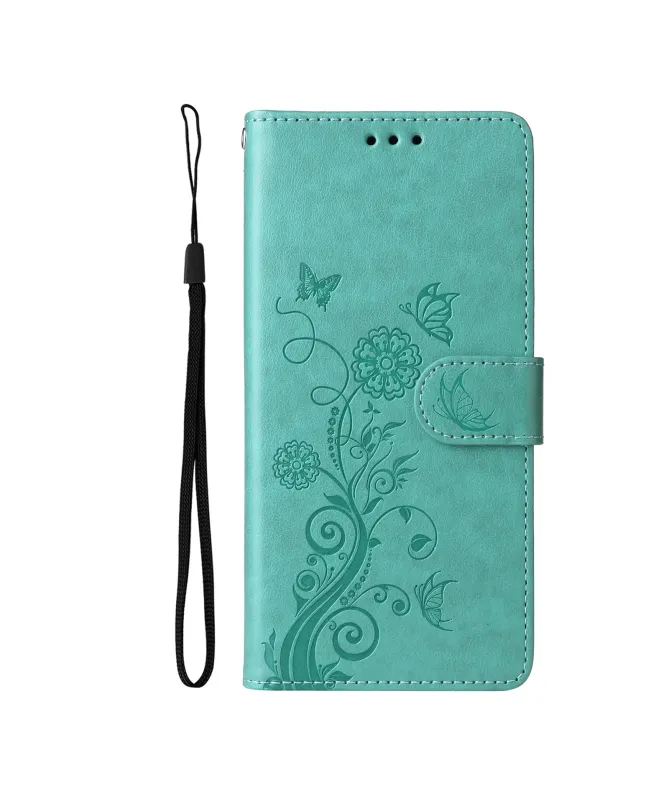 Housse Honor 400 Smart 5G / 4G Fleurs et Papillons en Relief