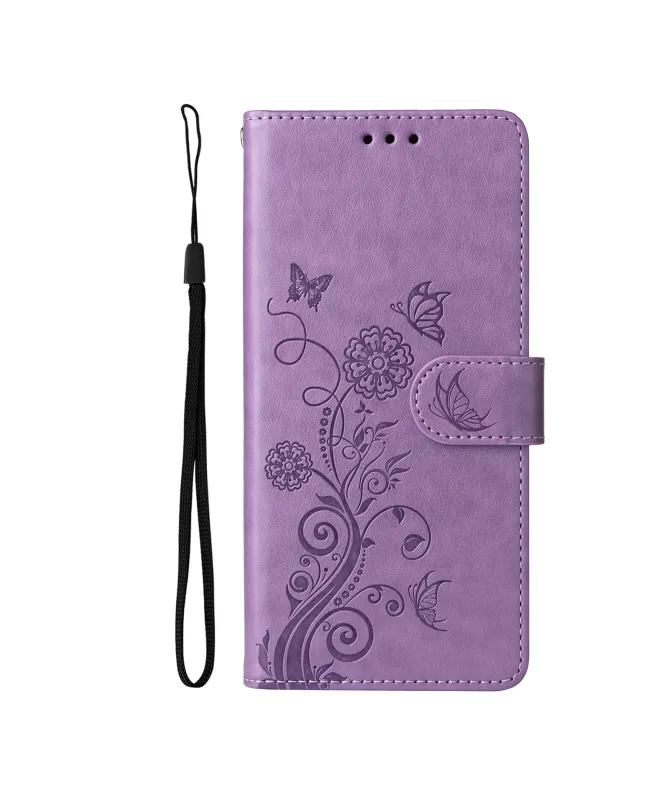 Housse Honor 400 Smart 5G / 4G Fleurs et Papillons en Relief