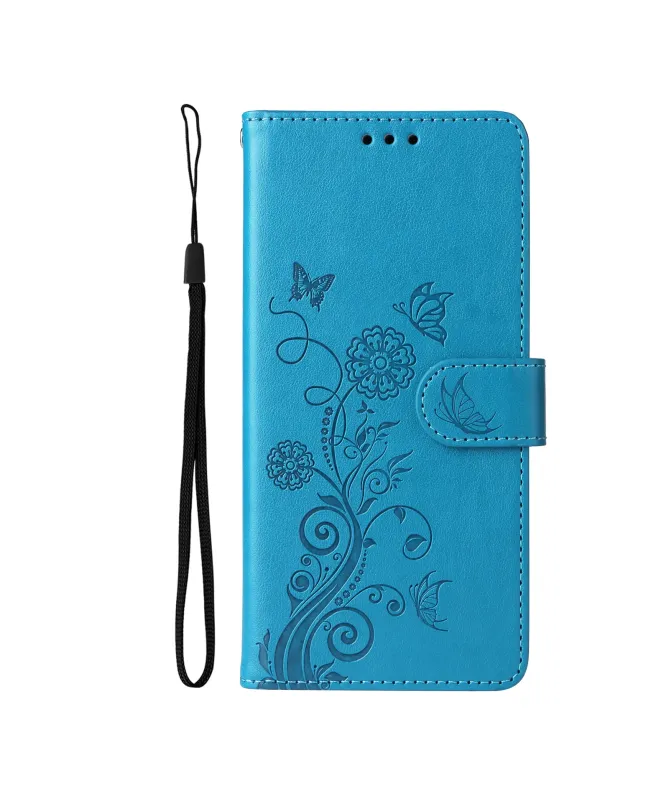 Housse Honor 400 Smart 5G / 4G Fleurs et Papillons en Relief