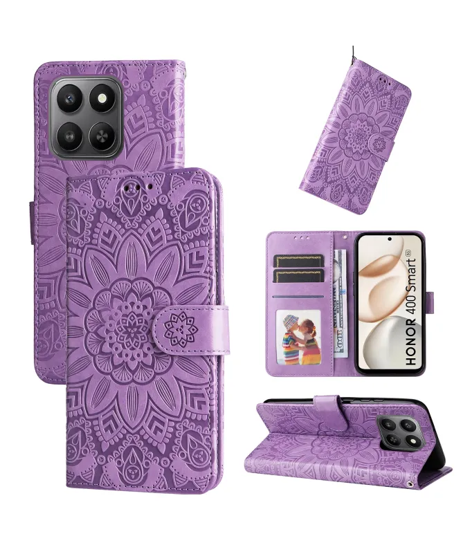 Housse Honor 400 Smart 5G / 4G Fleur Mandala en Relief