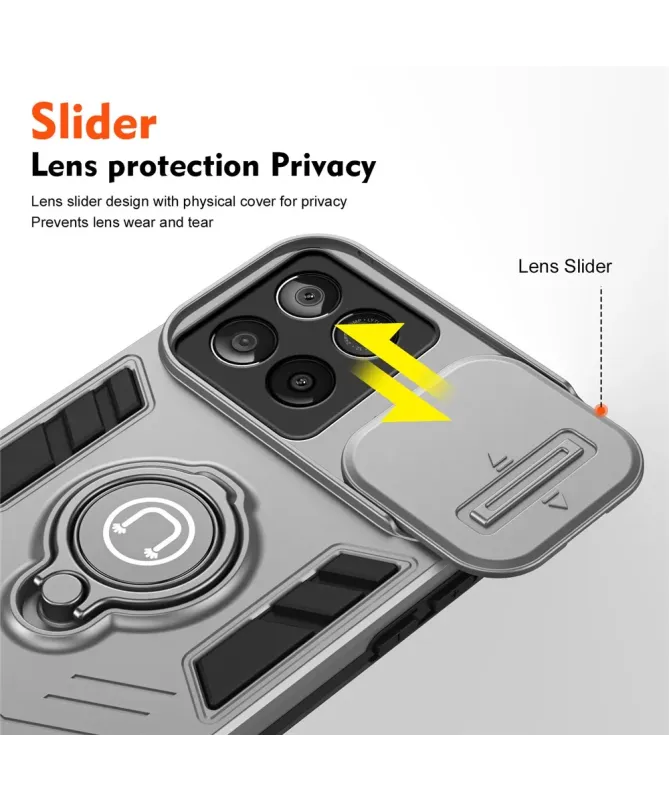 Coque Motorola Edge 60 Fusion Antichoc avec Cache Caméra et Anneau