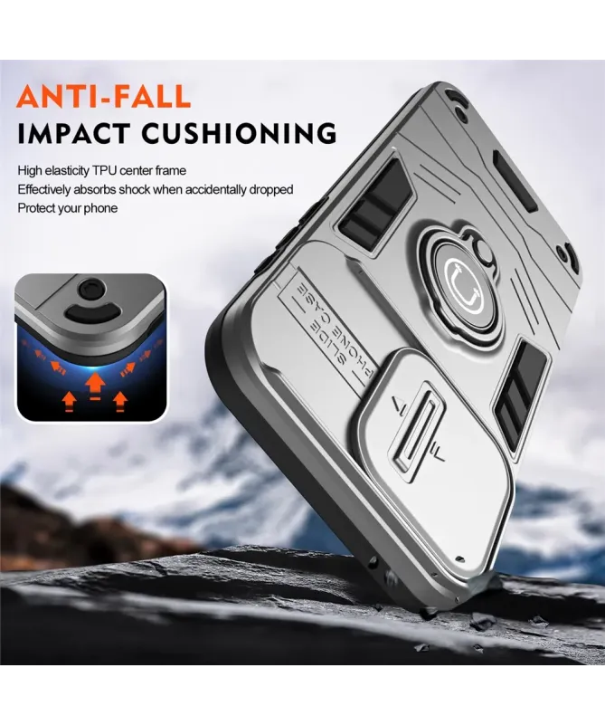 Coque Motorola Edge 60 Fusion Antichoc avec Cache Caméra et Anneau