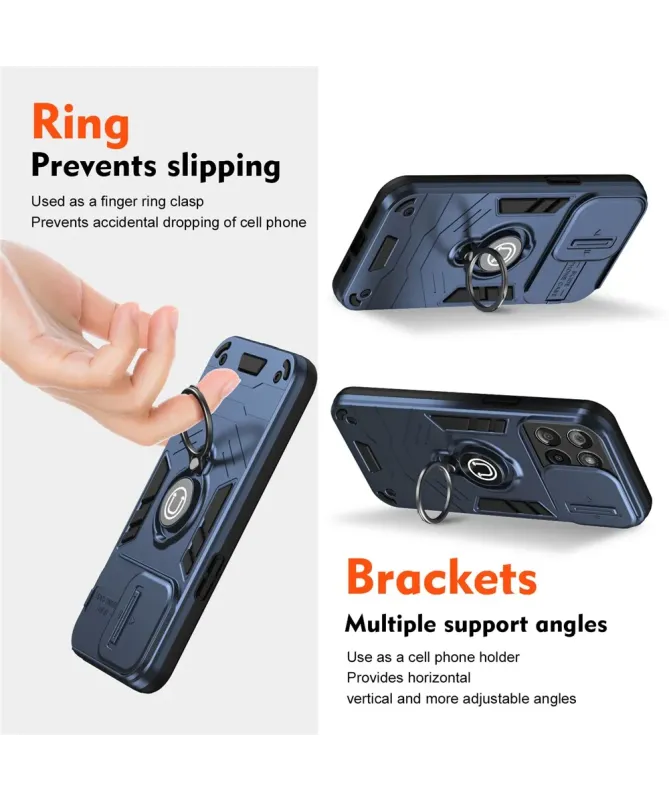 Coque Motorola Edge 60 Fusion Antichoc avec Cache Caméra et Anneau