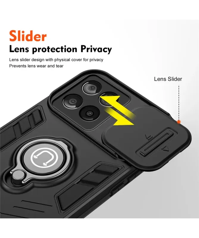 Coque Motorola Edge 60 Fusion Antichoc avec Cache Caméra et Anneau