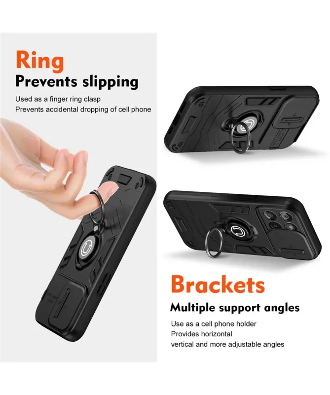 Coque Motorola Edge 60 Fusion Antichoc avec Cache Caméra et Anneau