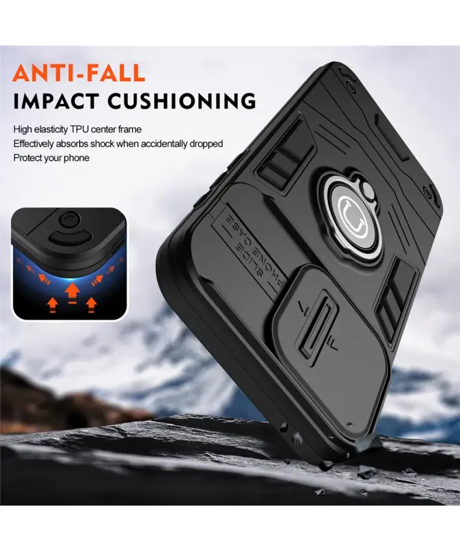 Coque Motorola Edge 60 Fusion Antichoc avec Cache Caméra et Anneau