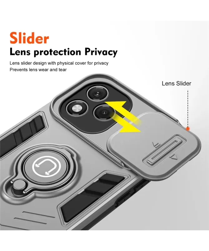 Coque Honor 400 Lite Antichoc avec Cache Caméra et Anneau